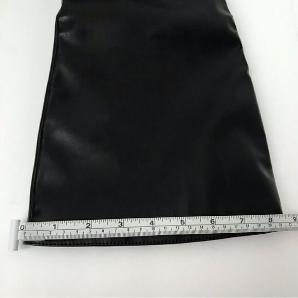 New! Faux Leather Tall Pointed Toe Knee High Black Riding Boots - Picture 11 of 13